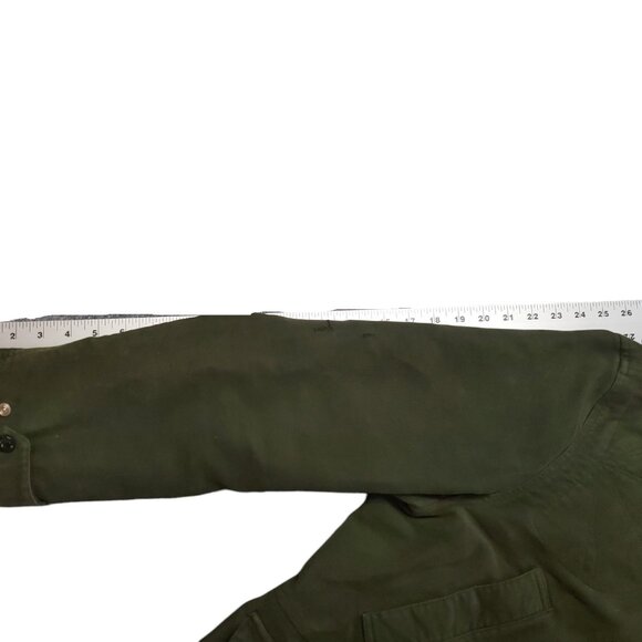 C C Filson Green Large Field Flannel Lined *Damage Missing Button* Jacket A6 - Picture 5 of 10